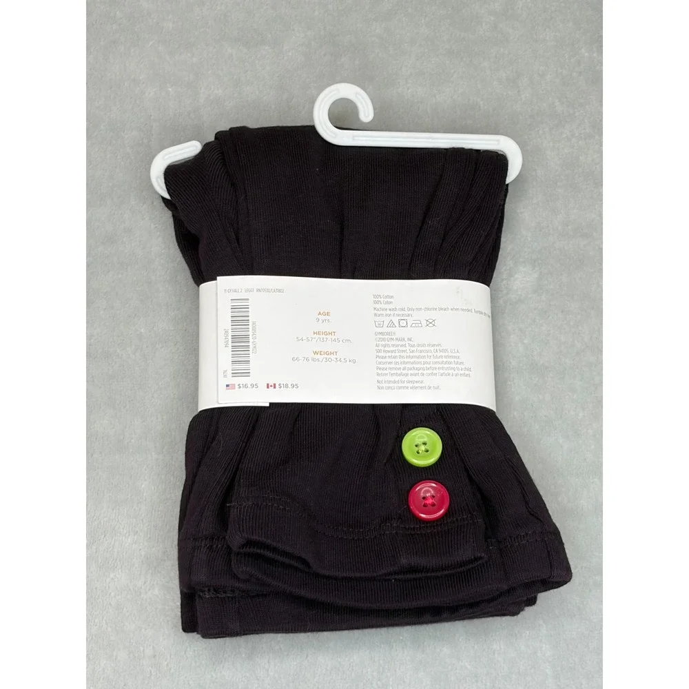 NEW Gymboree Girls Leggings Dark Purple Plum Size 9 Button Accent‎